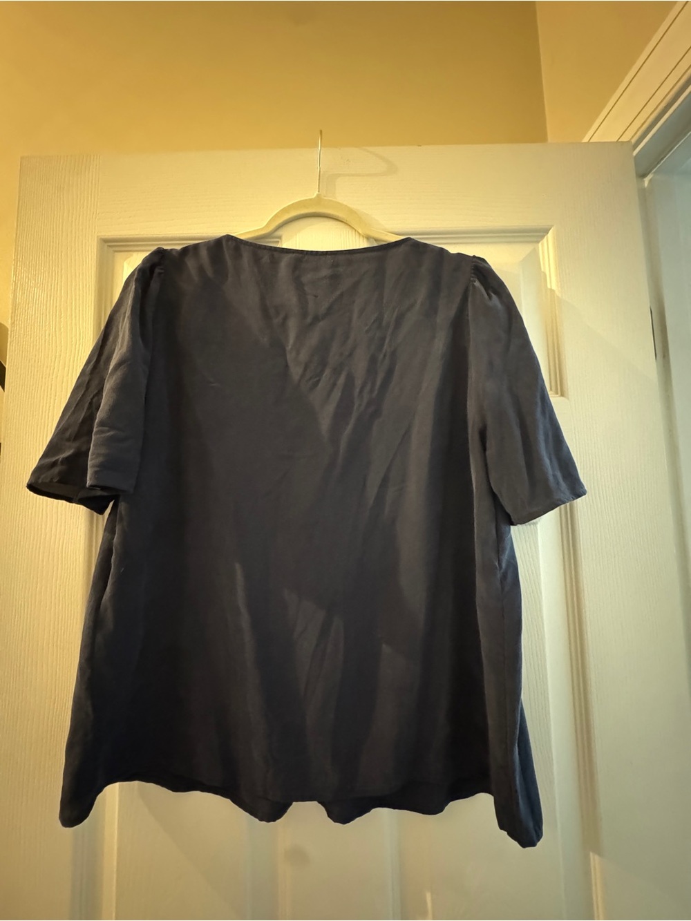 Sézane Minara Navy Silk Blouse Size 40 - Picture 5 of 6